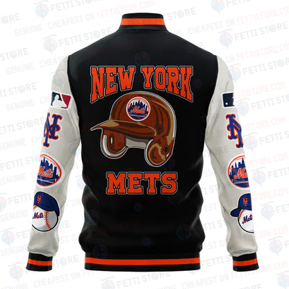 New York Mets - Major League Baseball AOP Varsity Jacket V2 - All-Over-Printed Jacket
