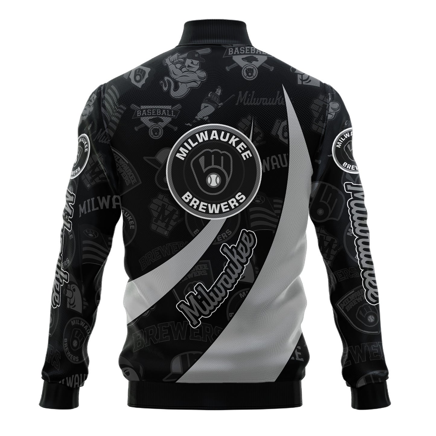 Milwaukee Brewers - Major League Baseball AOP Varsity Jacket V3 - All-Over-Printed Jacket