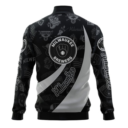 Milwaukee Brewers - Major League Baseball AOP Varsity Jacket V3 - All-Over-Printed Jacket
