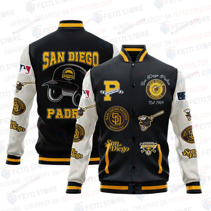 San Diego Padres - Major League Baseball AOP Varsity Jacket V2 - All-Over-Printed Jacket