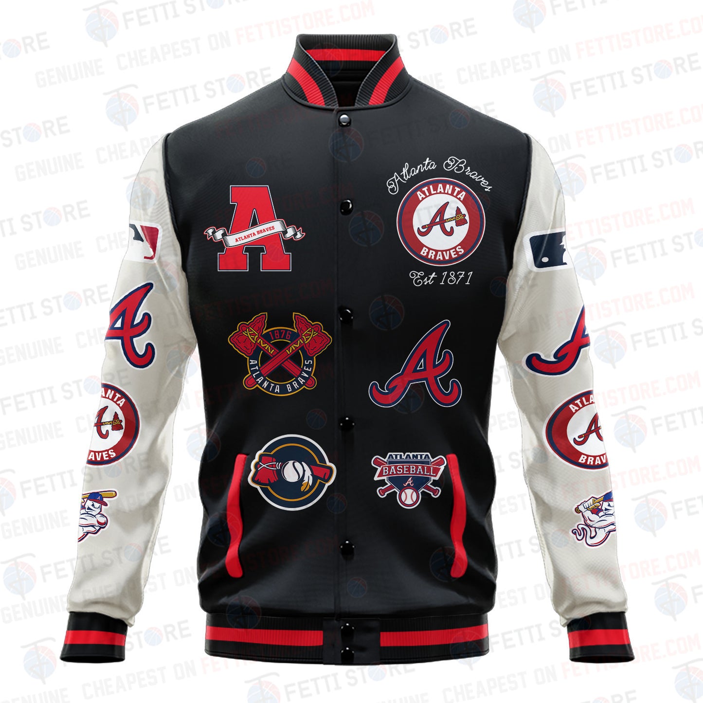 Atlanta Braves - Major League Baseball AOP Varsity Jacket V2 - All-Over-Printed Jacket