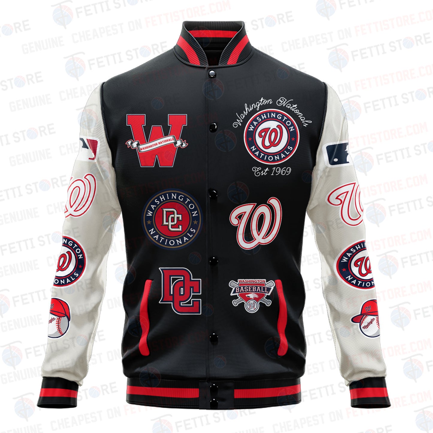 Washington Nationals - Major League Baseball AOP Varsity Jacket V2 - All-Over-Printed Jacket