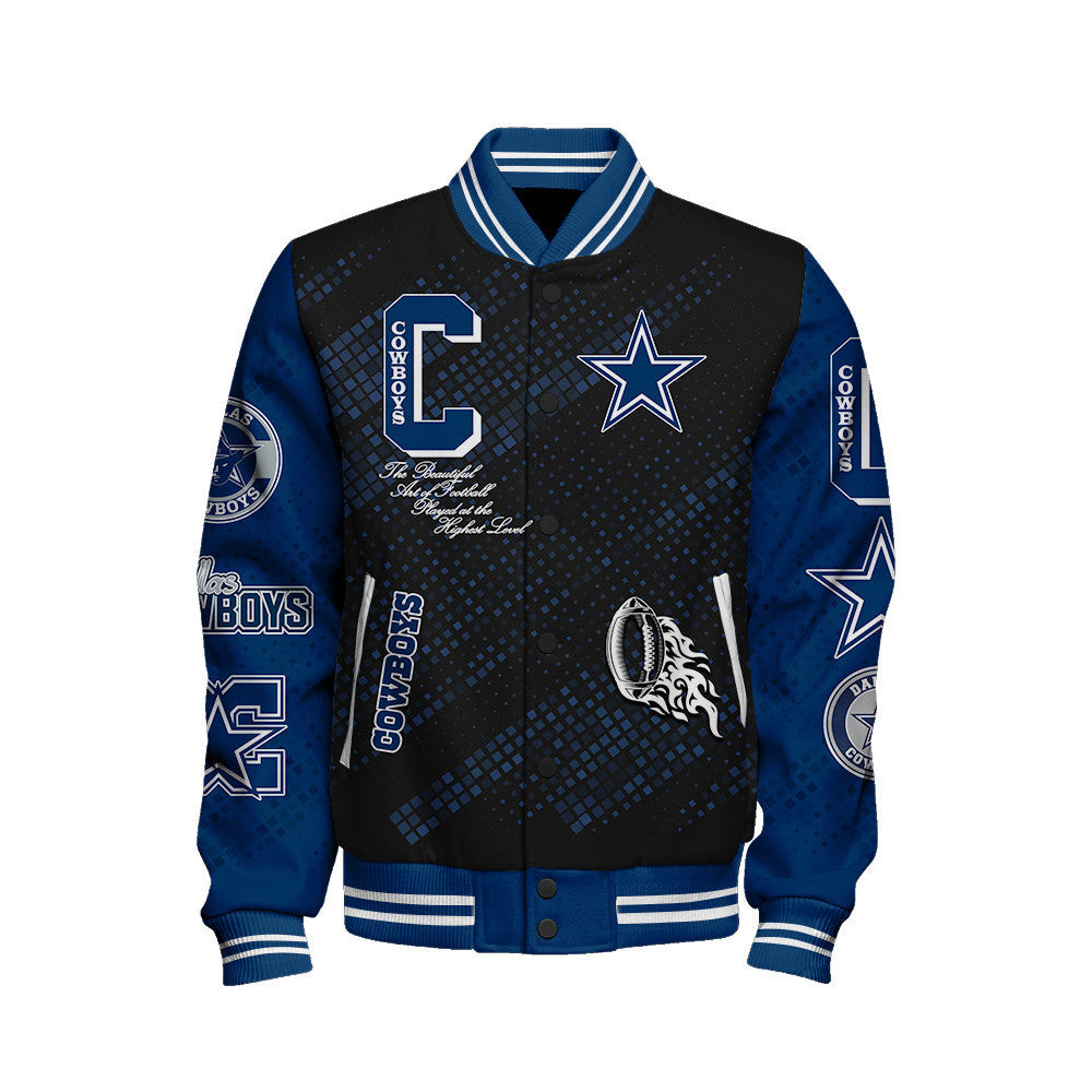 Dallas Cowboys National Football League Pattern Varsity Jacket SH1 V3 - All-Over-Printed Jacket