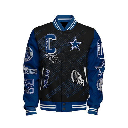 Dallas Cowboys National Football League Pattern Varsity Jacket SH1 V3 - All-Over-Printed Jacket