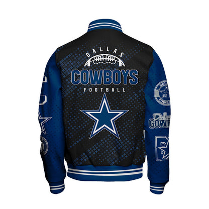 Dallas Cowboys National Football League Pattern Varsity Jacket SH1 V3 - All-Over-Printed Jacket