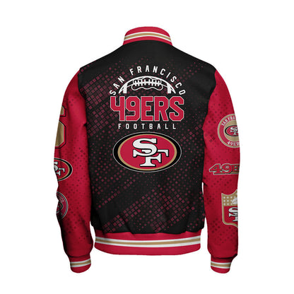 San Francisco 49ers National Football League Pattern Varsity Jacket SH1 V3 - All-Over-Printed Jacket