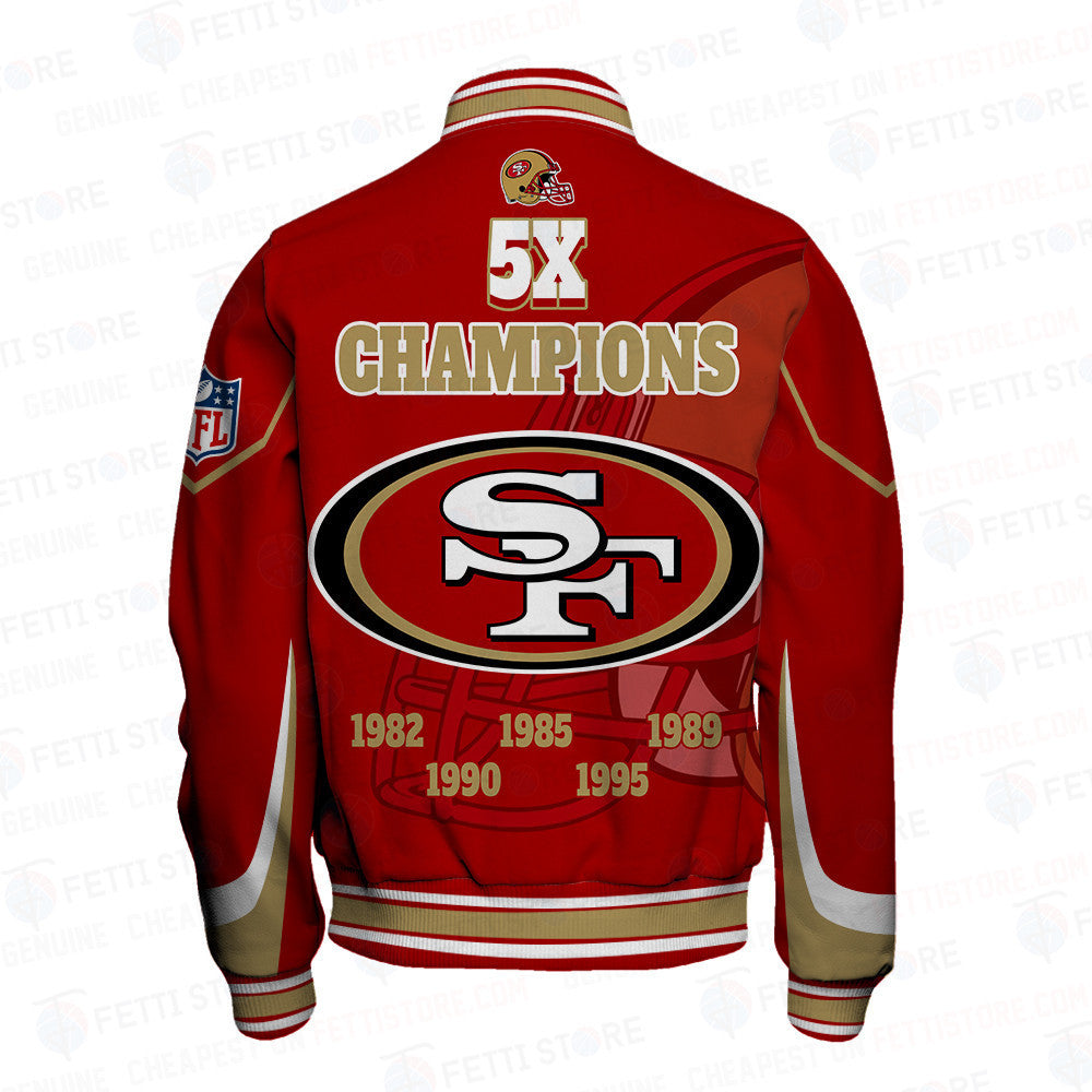 San Francisco 49ers 5X Super Bowl Champions Varsity Jacket - All-Over-Printed Jacket