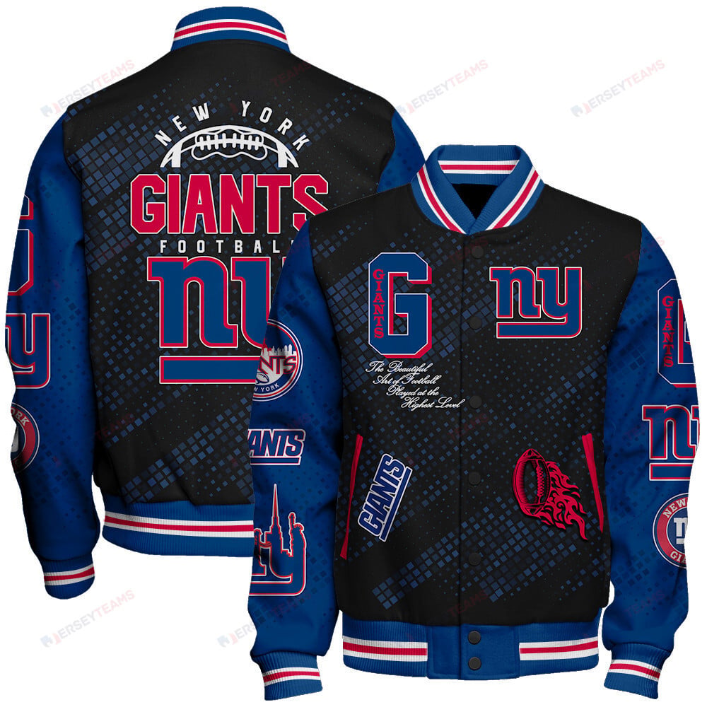 New York Giants National Football League Pattern Varsity Jacket SH1 V3 - All-Over-Printed Jacket