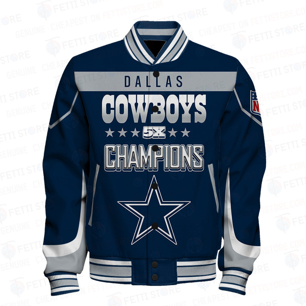 Dallas Cowboys 5X Super Bowl Champions Varsity Jacket - All-Over-Printed Jacket