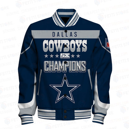 Dallas Cowboys 5X Super Bowl Champions Varsity Jacket - All-Over-Printed Jacket
