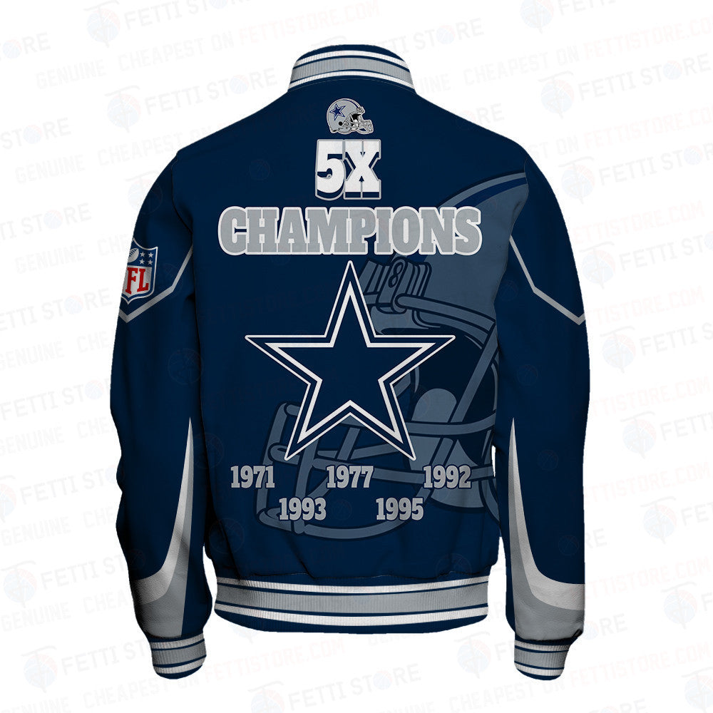 Dallas Cowboys 5X Super Bowl Champions Varsity Jacket - All-Over-Printed Jacket