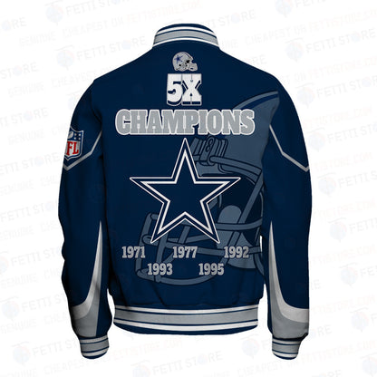 Dallas Cowboys 5X Super Bowl Champions Varsity Jacket - All-Over-Printed Jacket
