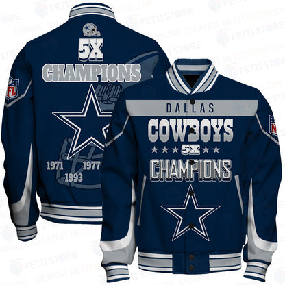 Dallas Cowboys 5X Super Bowl Champions Varsity Jacket - All-Over-Printed Jacket