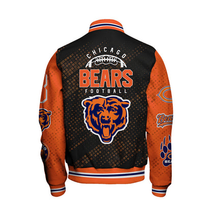 Chicago Bears National Football League Pattern Varsity Jacket SH1 V3 - All-Over-Printed Jacket