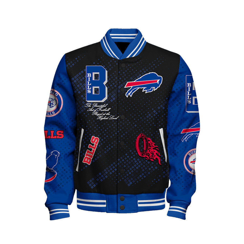 Buffalo Bills National Football League Pattern Varsity Jacket SH1 V3 - All-Over-Printed Jacket