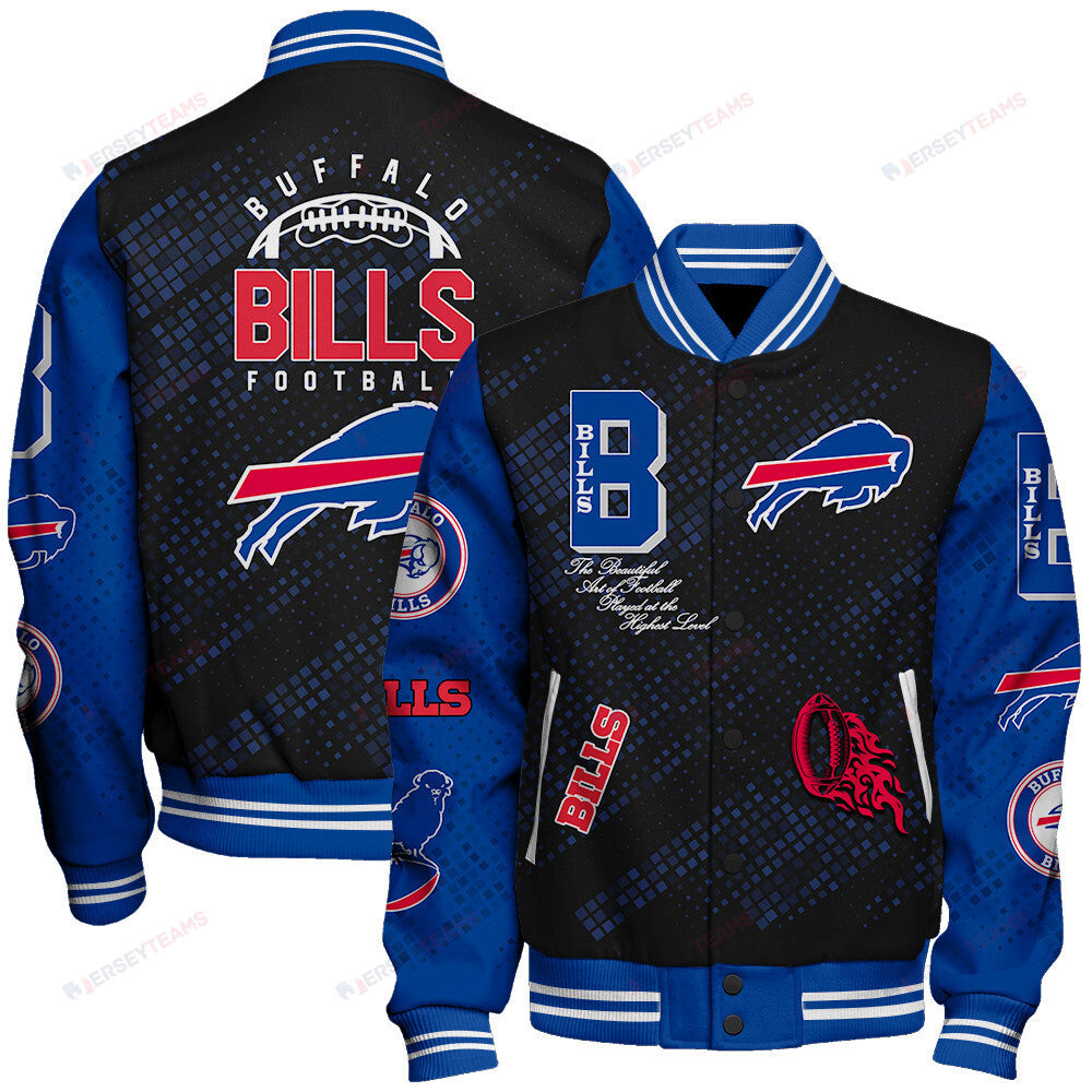 Buffalo Bills National Football League Pattern Varsity Jacket SH1 V3 - All-Over-Printed Jacket