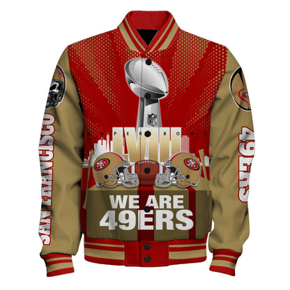 San Francisco 49ers LVIII We Are 49ers Varsity Jacket - All-Over-Printed Jacket