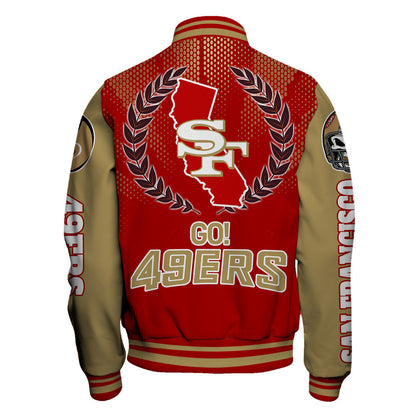 San Francisco 49ers LVIII We Are 49ers Varsity Jacket - All-Over-Printed Jacket