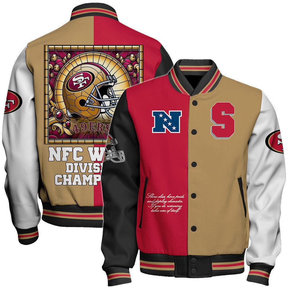 San Francisco 49ers National Football League Varsity Jacket STM V7 - All-Over-Printed Jacket
