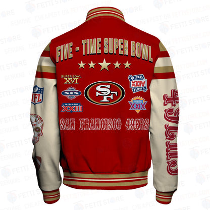 San Francisco 49ers National Football League Print Varsity Jacket SFAT V2 - All-Over-Printed Jacket