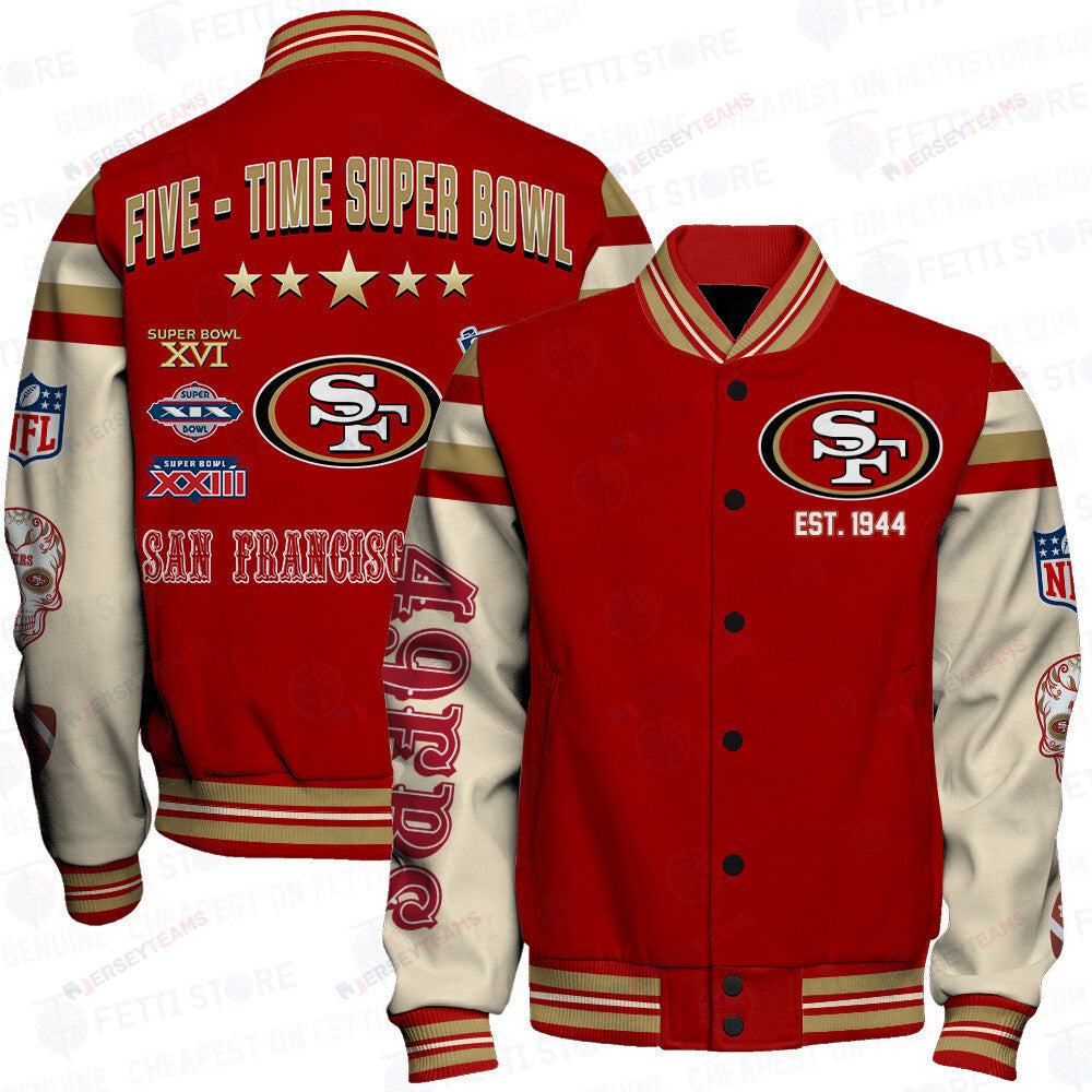 San Francisco 49ers National Football League Print Varsity Jacket SFAT V2 - All-Over-Printed Jacket