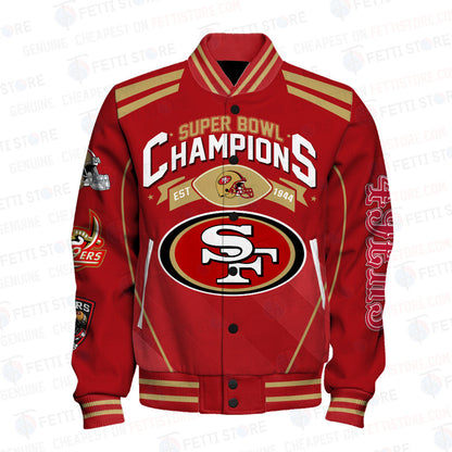 San Francisco 49ers National Football League Champions Varsity Jacket - All-Over-Printed Jacket