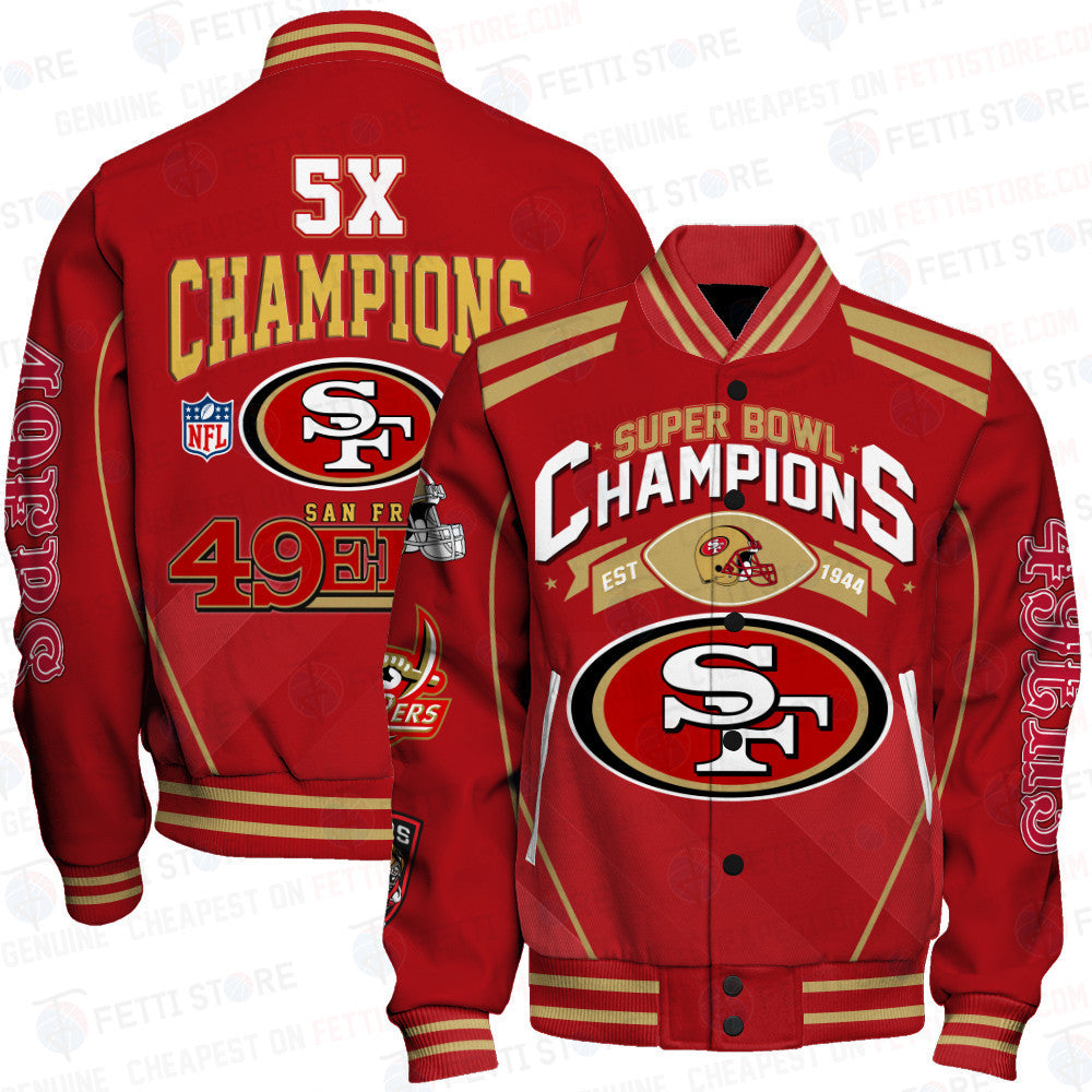 San Francisco 49ers National Football League Champions Varsity Jacket - All-Over-Printed Jacket