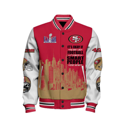 San Francisco 49ers National Football League Varsity Jacket STM V5 - All-Over-Printed Jacket