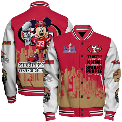 San Francisco 49ers National Football League Varsity Jacket STM V5 - All-Over-Printed Jacket