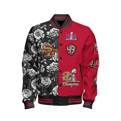 San Francisco 49ers National Football League Varsity Jacket STM V6 - All-Over-Printed Jacket