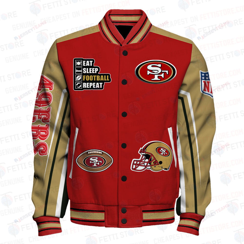 San Francisco 49ers National Football League Varsity Jacket STM V4 - All-Over-Printed Jacket