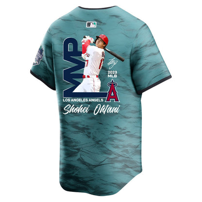 Shohei Ohtani 17 Los Angeles Angels Signed MVP 2023 All-Star Game Limited Player Men Jersey - Teal