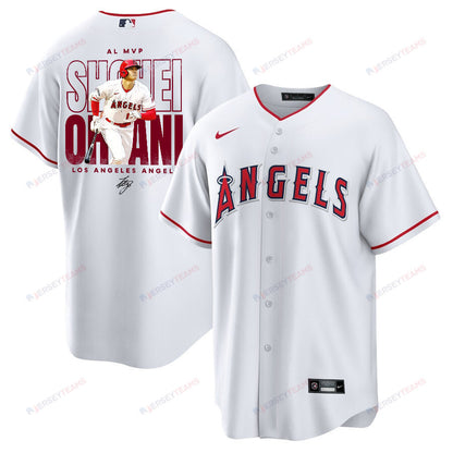 Shohei Ohtani 17 Los Angeles Angels Signed Name 2023 Home Player Men Jersey - White