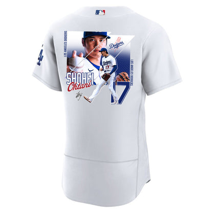 Shohei Ohtani 17 Los Angeles Dodgers Signed Greatest Sho On Earth 2023 Home ELITE Men Jersey - White