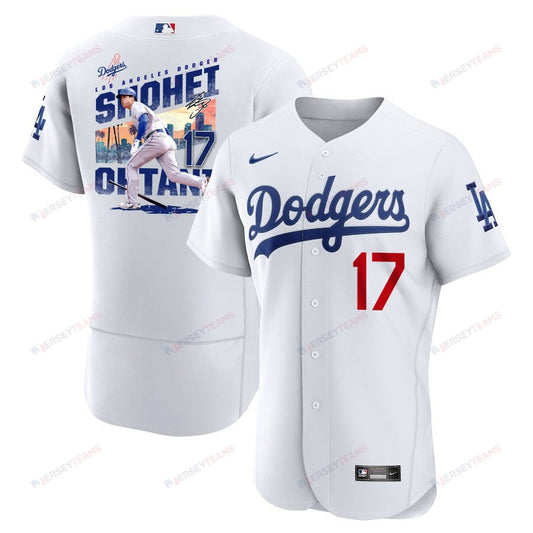 Shohei Ohtani 17 Los Angeles Dodgers Signed Homerun 2023 Home ELITE Men Jersey - White