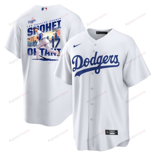 Shohei Ohtani 17 Los Angeles Dodgers Signed Homerun 2023 Home Men Jersey - White
