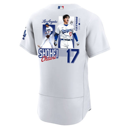 Shohei Ohtani 17 Los Angeles Dodgers Signed Welcome To The Sho 2023 Home ELITE Men Jersey - White