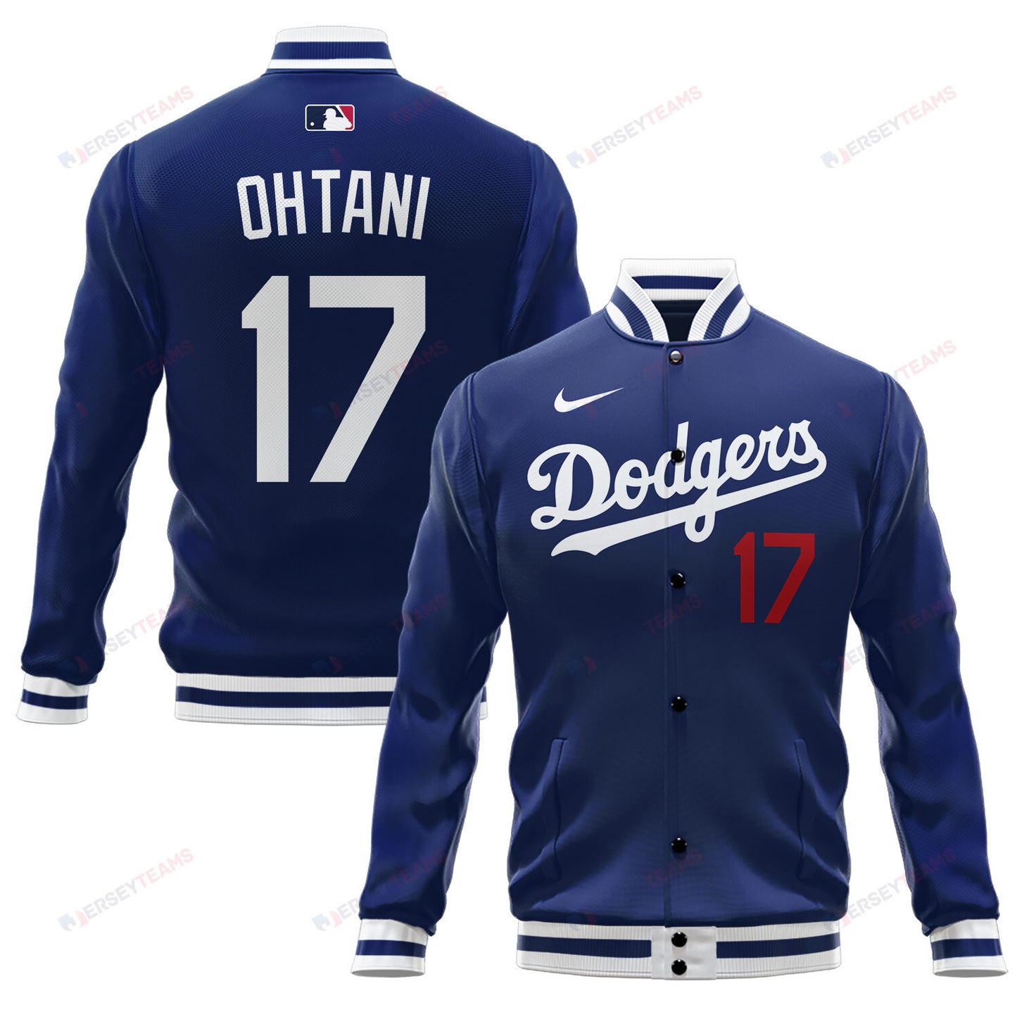 Shohei Ohtani 17 Los Angeles Dodgers Baseball Jacket - Royal - All-Over-Printed Jacket