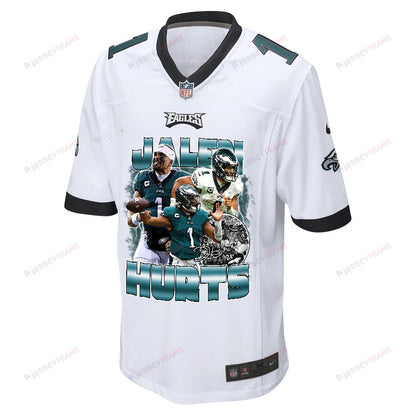 Jalen Hurts 1 Philadelphia Eagles Heartbeat Game Jersey - Men, White