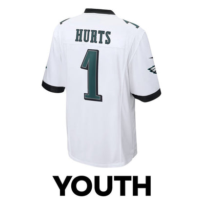 Jalen Hurts 1 Philadelphia Eagles Heartbeat Game YOUTH Jersey - White