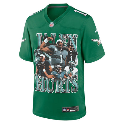 Jalen Hurts 1 Philadelphia Eagles Leadership Game Jersey - Men, Green