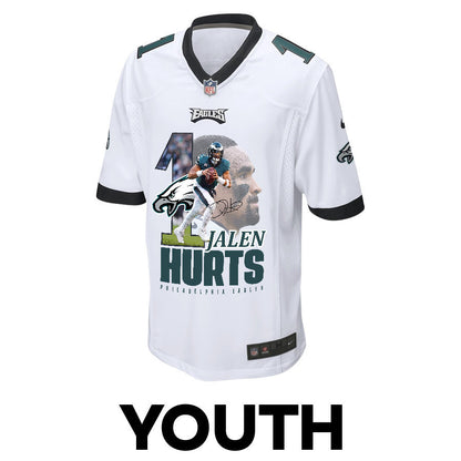 Jalen Hurts 1 Philadelphia Eagles Brilliance Game YOUTH Jersey - White