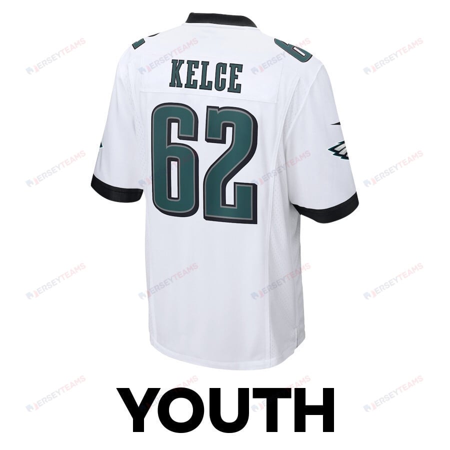 Jason Kelce 62 Philadelphia Eagles Sexy Batman Game YOUTH Jersey - White