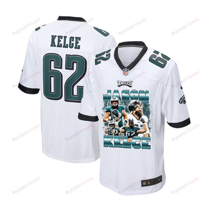 Jason Kelce 62 Philadelphia Eagles Legacy Game YOUTH Jersey - White