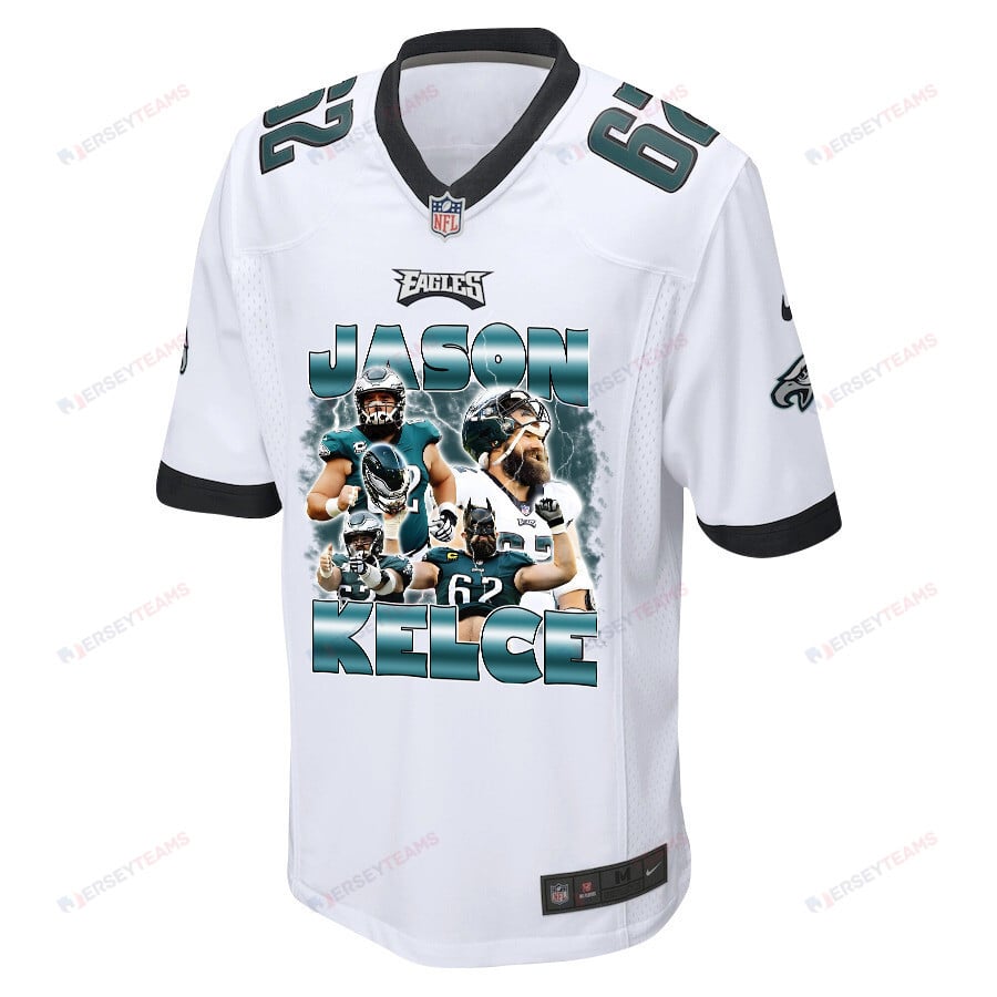 Jason Kelce 62 Philadelphia Eagles Legacy Game Jersey - Men, White