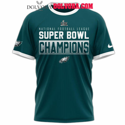Philadelphia Eagles Super Bowl Champions LIX 2025 Celebrating All Over Printed T-Shirt - Midnight Green