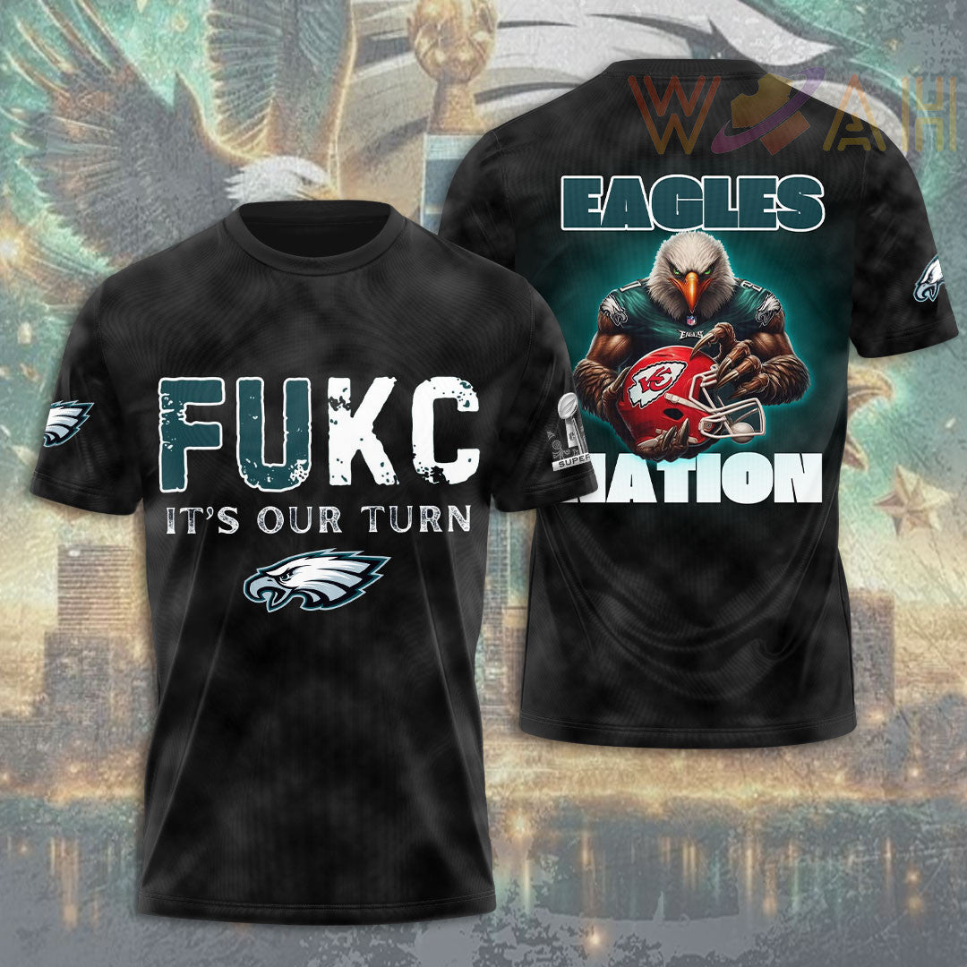 Philadelphia Eagles FUKC All Over Printed T-Shirt - Black