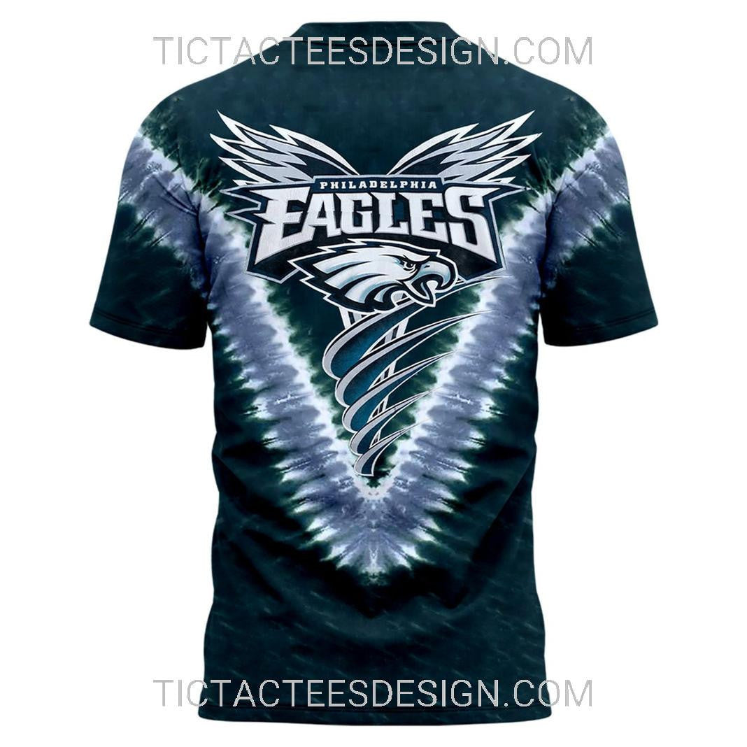 Philadelphia Eagles Super Bowl LIX Champions Shield Tie-Dye All Over Printed T-Shirt - Midnight Green