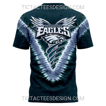 Philadelphia Eagles Super Bowl LIX Champions Shield Tie-Dye All Over Printed T-Shirt - Midnight Green