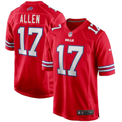 Josh Allen 17 Buffalo Bills Alternate Game Jersey - Red, Men Jersey